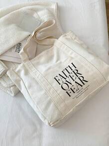 Túi mua sắm in chữ, túi đeo vai nhiều ngăn, túi tote in chữ kiểu retro, túi đựng mỹ phẩm in chữ "Jesus Loves You" (Chúa Giê-su yêu bạn), túi xách tay dung tích lớn, túi đeo vai chéo, thích hợp cho sinh viên tốt nghiệp, thanh thiếu niên, sinh viên đại học (năm nhất, năm hai, năm ba, năm tư), tuyệt vời cho các hoạt động ngoài trời, du lịch, tựu trường, hộp bút quà tặng giáo viên, quà sinh nhật cho bạn thân, ba lô - Màu be - Xem 3