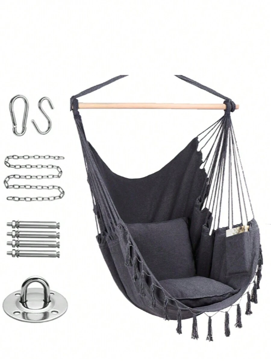 Portable Swing Chair Hammock With Suspension Mechanism - Black - View 1