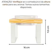 Elevated Feeder For Mini And Small Dogs And Cats With Porcelain Bowls - trắng - Xem 3