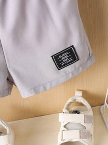 2pcs/Set Baby Boy Casual Dinosaur Print Round Neck T-Shirt And Shorts Set, Summer