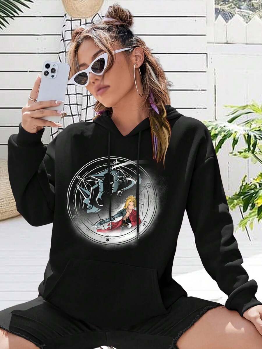 Women's Jackets Coats Stylish Brother-Themed Tees - Black - View 1