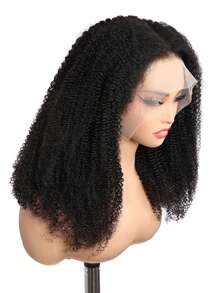 Afro Kinky Curly 13x4 Lace Front Wigs Brazilian Human Remy Hair Transparent Lace Frontal Wig 180% Density Wig Natural Black Suitable For All Women - Natural Black - View 5