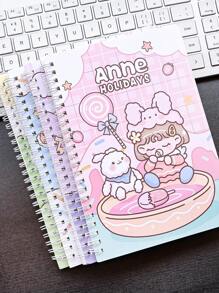 4 Stücke/Set Spiralbindung Notizbuch A5, 60 Blatt pro Heft, linierte Innenseiten, Schulmaterialien Schreibwaren