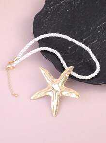 Collar con colgante de estrella de mar para mujer, de moda y versátil para uso diario - estrella de mar 1 - Ver 2