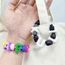 26 件时尚新款亚克力大孔英文字母直孔珠 DIY 手机挂绳、鞋饰、手工珠宝配饰、节日礼物