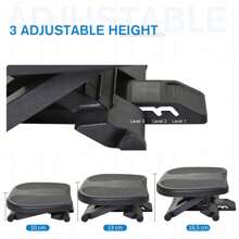HOMCOM Footrest Adjustable Height & Angle 0-30 Degree For Better Posture At Office Black - Black - View 4