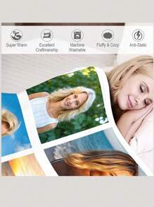 1 件可定制家庭毯，高清印花定制法兰绒毯子，适用于情人节多用途客厅沙发户外海滩露营宠物，个性化家庭/宠物/情侣照片印花床上用品毯子，个性化圣诞礼物，母亲节/父亲节礼物，家庭礼物，生日礼物，送给朋友的礼物，送给她的礼物 - 彩色 - 查看 10