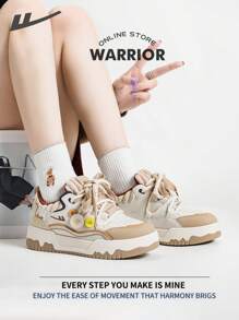 女士板鞋春夏轻便舒适透气朴素风格休闲时尚运动鞋全年适用耐磨全天穿着训练运动鞋跑步鞋 - 米/卡其 - 查看 2