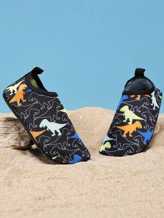 1 Pair Kids Outdoor Sports Fashionable Comfortable Breathable Non-Slip Beach Shoes, Cute Cartoon Animal Design, Girls Water Shoes, Yoga Training Sneakers
