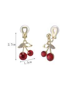1 Pair Fashion Crystal Heart Clip-On Earrings For Women, No Pierced Ear, High-End Elegant Design, Slimming, Suitable For Daily Wear And Gift - Heart Earrings - View 3