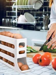Egg Holder Dispenser 4 Tiers Rolling 24-30 Eggs Refrigerator Tray Organizer - Ngẫu nhiên - Xem 5