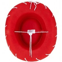 Adjustable Chin Strap Cowgirl Hats Western Hat For Women Girls Costume Theme Party - Red - View 2