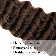 2 Bundles Human Braiding Hair For Boho Braids, Brown 16Inch -28Inch 100g Brazilian Virgin Deep Wave Bulk Human Hair For Braiding Extensions Hair 4# - Brown - View 7