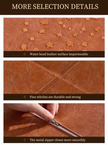 1 Pezzo Cuscino per pavimento in tatami in pelle di lusso, cuscino pouf creativo in pelle cerata per soggiorno, cuscino per divano della baia della finestra, pouf pigro per il deposito di vecchi vestiti, sgabello basso per il soggiorno, cuscino di futon in pelle - Bronzo - Visualizzare 9