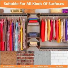 Barras de clóset para colgar ropa, barra de clóset resistente de 17 a 41 pulgadas, barra ajustable para colgar ropa, barra de metal para cortina de ducha para clóset, armarios, baño, ventanas - Negro Mate - Ver 6