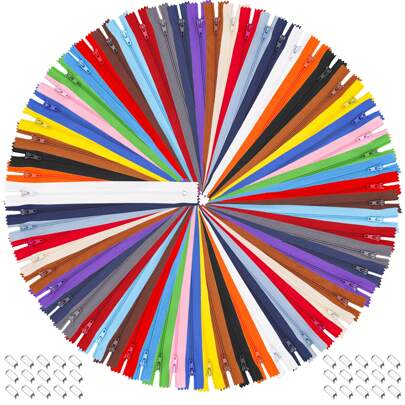 EuTengHao EuTengHao 100 cerniere in nylon da 23 cm cerniere per cucire con piedino per cerniere per vestiti, borse, artigianato (20 colori)