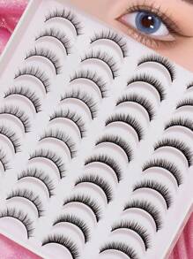 20 Stück gemischte 3D Nerz Wimpern, natürliche neue Kunstwimpern, dick & gekräuselt für bezaubernde Augen, essentiell für tägliche Dates. Wiederverwendbare Kunstwimpern verlängern die Haltbarkeit des Make-ups. Lang & dick Stile geeignet für Hochzeiten, Partys, Nachtclubs