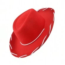 Adjustable Chin Strap Cowgirl Hats Western Hat For Women Girls Costume Theme Party - Red - View 4