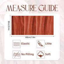 6条/包圣诞纱质桌旗 - 10英尺赤陶色波西米亚风纱质桌旗，适用于婴儿派对、婚礼、花园、农舍餐桌装饰 - 紅木色 - 查看 2