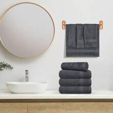 Ultra Soft 8-Piece Towel Set -% Ring Spun Cotton, 2 Oversized Bath Towels 27x54, 2 Hand Towels 16x28, 4 Wash Cloths 13x13 - Daily Use, Hotel & Spa - Olive Green, Luxury Towel Set - 炭灰色 - 查看 4
