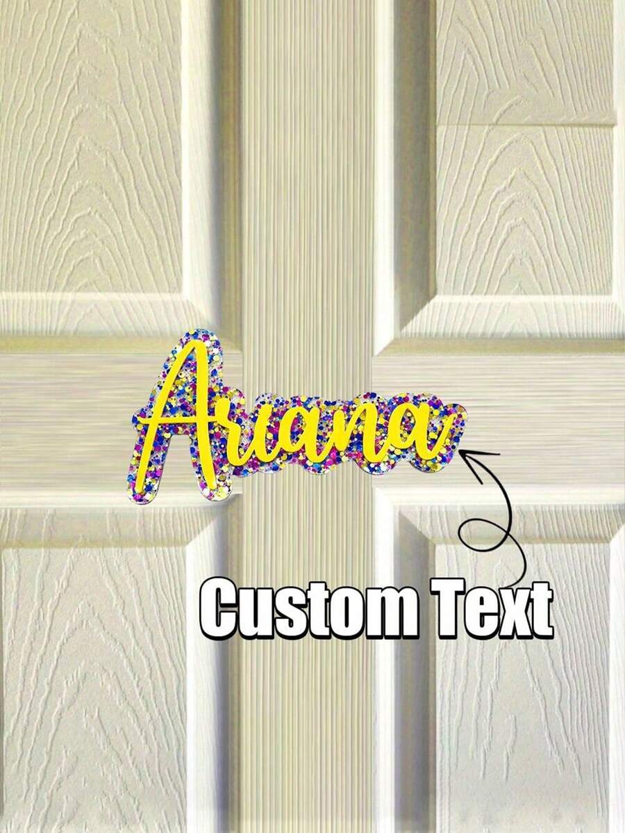 Placa personalizada con nombre, letrero de madera y acrílico personalizado para puerta, decoración de hogar y habitación, decoración de pared para dormitorio, regalo de cumpleaños, decoración navideña - Multicolor - Ver 1