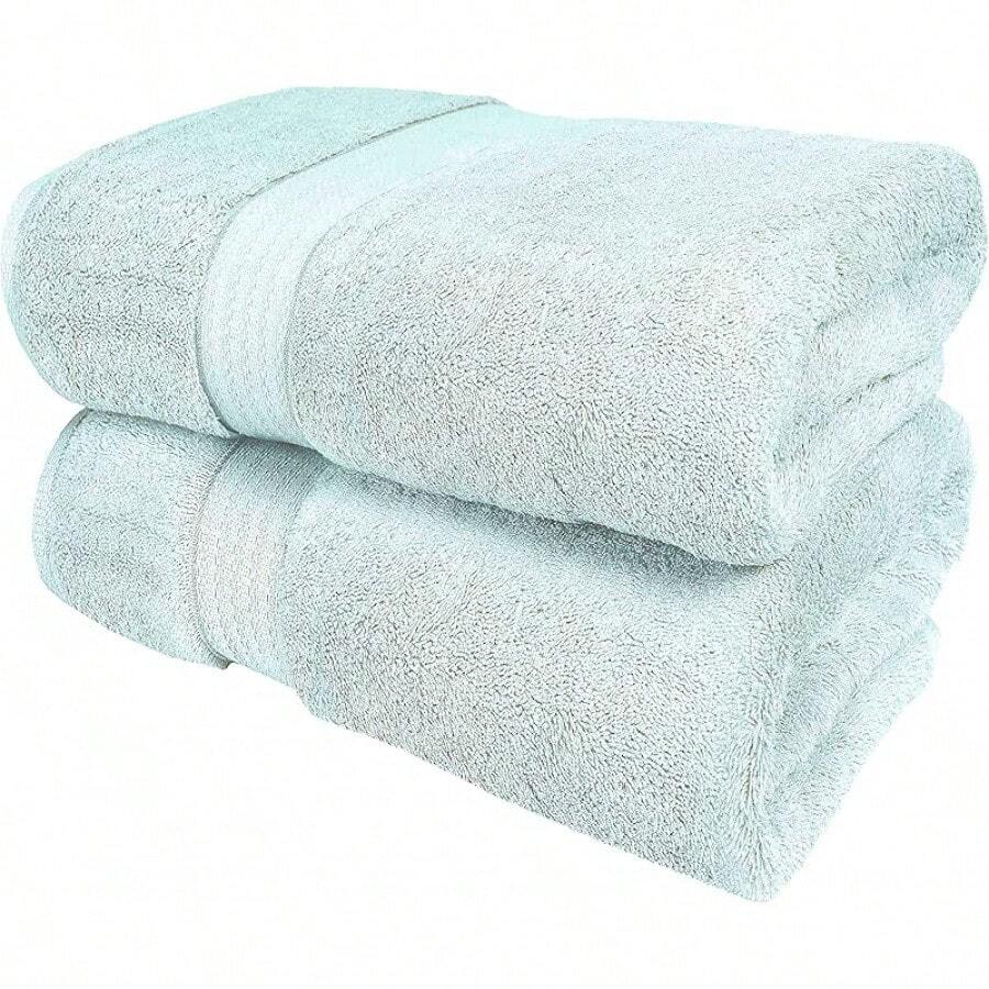 Ultra Soft 8-Piece Towel Set -% Ring Spun Cotton, 2 Oversized Bath Towels 27x54, 2 Hand Towels 16x28, 4 Wash Cloths 13x13 - Daily Use, Hotel & Spa - Olive Green, Luxury Towel Set - 海綠色 - 查看 1
