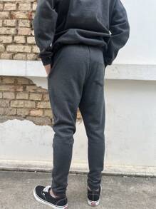 Sweatpants - Jogger, Cotton (50%) And Polyester (50%) With 250 Grams. - 深灰色 - 查看 4