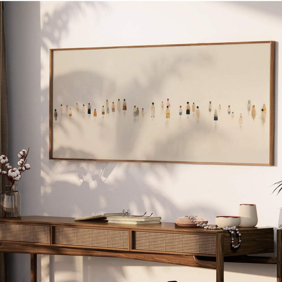 1 件，帆布挂画，Lakelz 装饰极简主义抽象油画艺术印刷品，油画效果，现代艺术装饰经典风格，大型横向墙壁艺术，适用于客厅、卧室、餐厅、教室、室内和室外使用礼物生日毕业