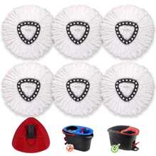 2/4pcs Machine Washable Super Soft Microfiber Spin Mop Head Replacement, Easy Clean Mop Head Refills With Base, Reusable And Easy To Wring, Multipurpose And Easy To Operate - White - View 10