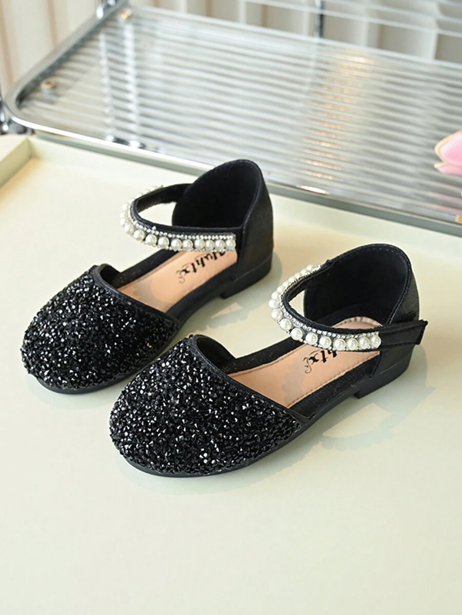 2025春季新款儿童水晶公主鞋，女童软底时尚礼服鞋