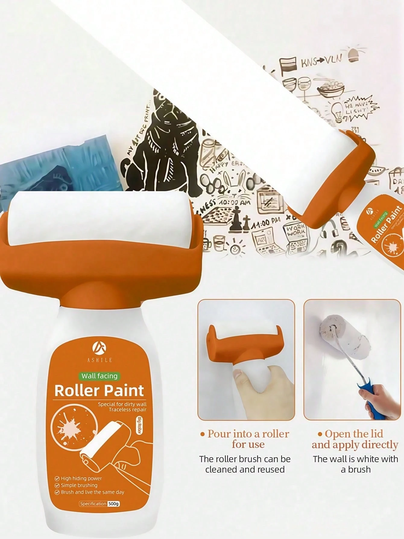 Bottle Roller Texture Emulsion Paint, Water-Based Latex Paint For Home ...