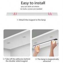 LED Cabinet Light Kitchen Lamp Ultra-Thin 30CM USB Rechargeable PIR Motion Sensor Closet Wardrobe Lamp Aluminum Night Light - Black - View 5