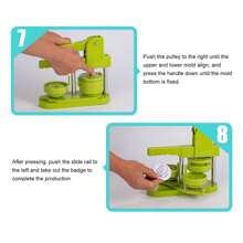 Máquina para hacer botones, 100 juegos, máquina para presionar botones con insignias para regalar a la familia, 25mm / 0.98in - Verde - Ver 8
