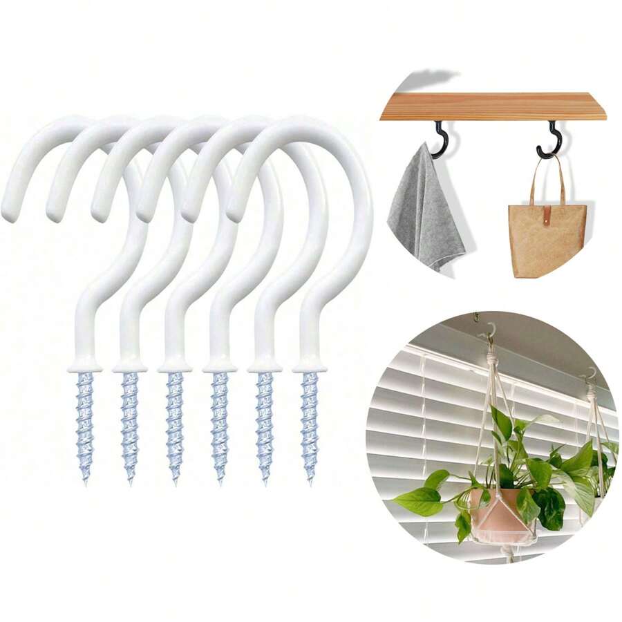 3~10pcs Vinyl Coated Ceiling Hooks,Screw-In Mug Hooks,Multi-Function Wall Hooks Kitchen Hooks Cup Hooks For Indoors Outdoors ( 1-1/4 Inch) - Multicolor - View 1