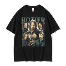 Hozier Funny Meme Graphic T Shirt Men's Clothing Vintage Harukuie T-Shirts Male Fashion Cool Oversized T-Shirt Streetwear - Black - View 1