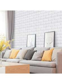 70cmX100/500/1000cm DIY 3D 墙贴墙纸卷自粘泡沫砖软厨房房间墙壁装饰墙板背景墙装饰