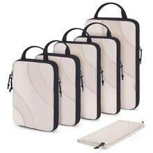 ¡RecomendadoBAGSMART Cubos de Embalaje de Compresión para Viaje, Juego de 6 Cubos de Embalaje de Viaje para Maletas, Juego de Bolsas Organizadoras de Equipaje de Compresión, Organizadores de Embalaje Ligeros Rosa¡Top de Temporada - 03-Negro - Ver 8