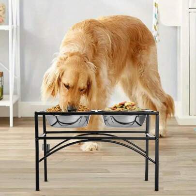 Raised Dog Bowl Raised Pet Feeder With Two Stainless Steel Bowls Dog Bowl Holder High Dog Bowl Holder For Large Dogs Pet Bowl Holder Raised Pet Feeder Bowl