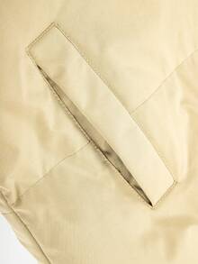 Men's Winter Jacket, Relaxed Fit, Thick Warm, Color Blocking & Faux Twofer Design - Khaki - View 4