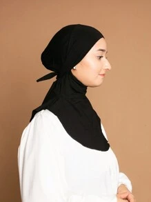 1 Phụ kiện Abaya cho nữ, mặt nạ Balaclava trơn có dây rút, băng đô co giãn thoáng khí, khăn xếp, mũ bandana, đa chức năng cho cuộc sống hàng ngày, thể thao, yoga, thể dục và thời trang cho trang phục - màu đen - Xem 5