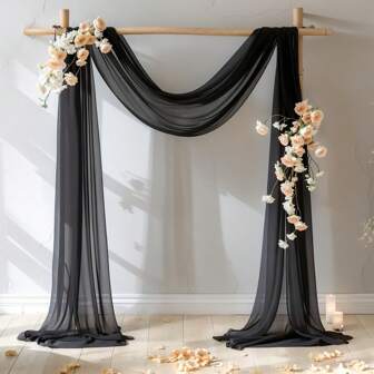 Wedding Arch Drape Fabric, 1 Piece 28" X 19' Ivory Wedding Arch Drape Sheer Backdrop Curtain Wedding Arch Curtain Fabric For Wedding Ceremony Party Ceiling Decoration