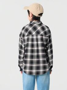 Balabala 兒童格子鈕釦襯衫，多功能春季風格