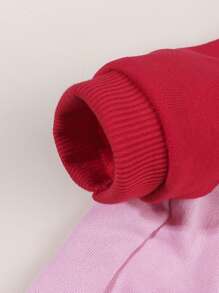 LUCKIE LABO 1件爱心印花撞色连帽卫衣，适合吉娃娃、小型犬、猫咪，室内/室外保暖穿着，秋冬季节适用。 - 紅色 - 查看 6