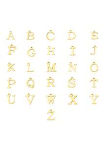 1pc Women Tiny Letter A-Z Initial Letter Necklaces Golden Plated Stainless Steel Engraved Letter Necklace Aesthetic Birthday Valentine's Day Gift Jewelry Valentines,Mom,Mother,Mother's Day,Gift