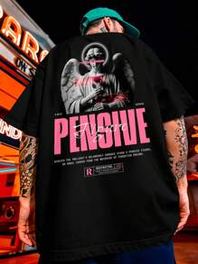 Shirt T-Shirt Oversized Streetwear Angel Dollar Cupid Gangster REF 7097 VEST NERD - Negro - Ver 5