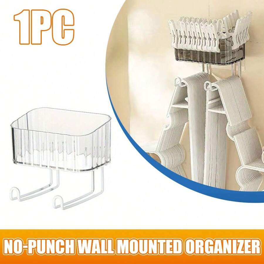 1PC NonPerforated WallHung Household Storage Box Drying Rack, Clothes