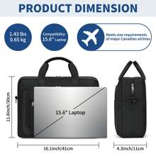 NEWHEY 男士15.6/17.3英寸笔记本电脑包，防水公文包/单肩斜挎包，带笔记本电脑保护套，适合旅行/商务出行 - 彩色 - 查看 6