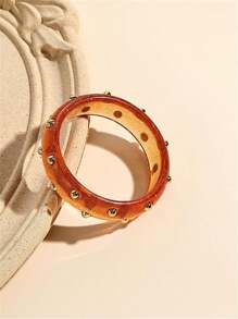 Fashion Women's Colorful Candy Color Resin Bracelet With Inlaid Golden Beads - Bracelet - View 9