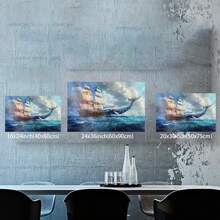 Framed American Whaling Ship With Sperm Whale  Print On Poster, Poster, Art Prints, Wall Art Decor, Print - Framed - View 4