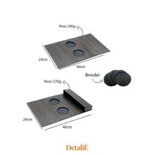 Kit 2 Cup Holder Tray And Control Holder Mat For Sofa Armrest - Rust Brown - View 2